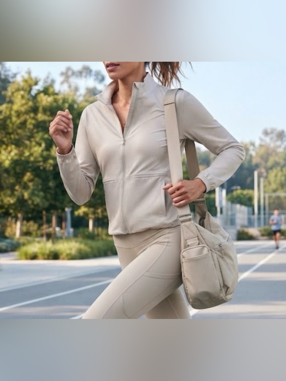 Avalanche Beige Full Zip Activewear Track Jacket Size S NWT